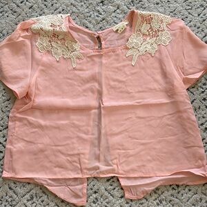Pink open back top